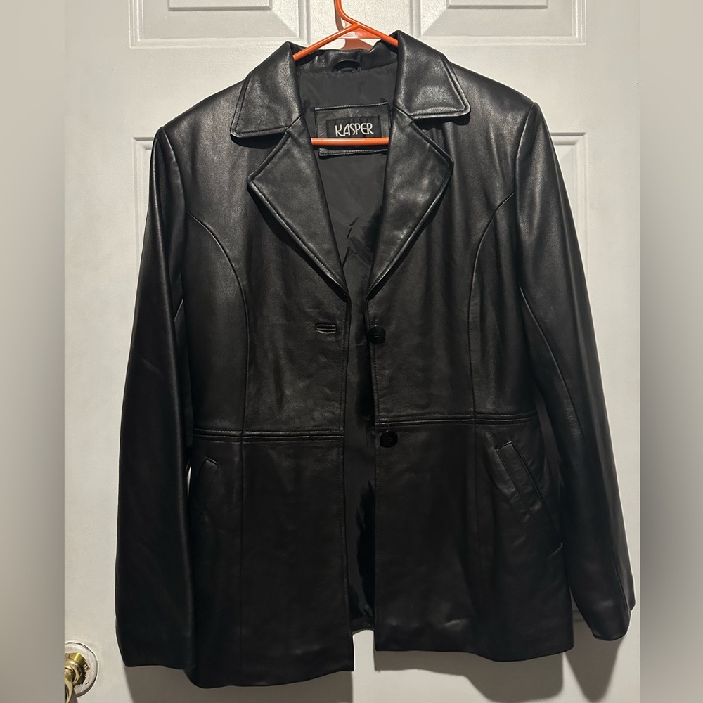 Kasper leather blazer